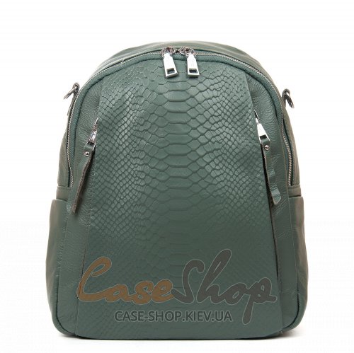 Сумка-рюкзак шкіряна 8907 green