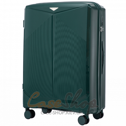 Чемодан большой 4 колеса CKT01/L dark-green WINGS (Польша)