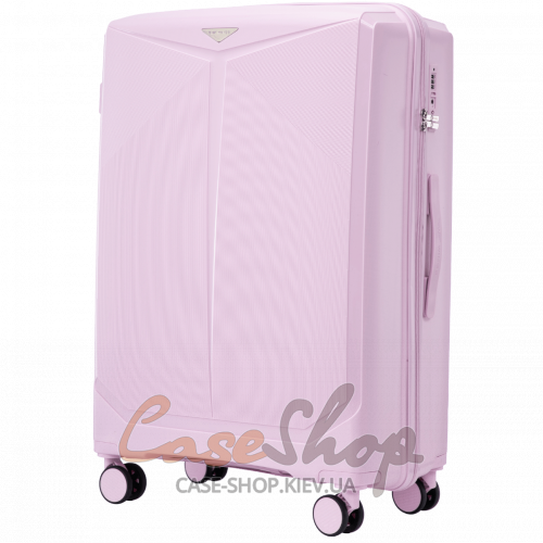 Чемодан большой 4 колеса CKT01/L white pink WINGS (Польша)