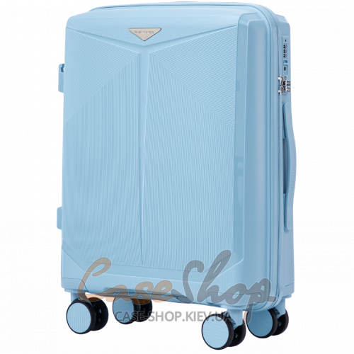 Чемодан малый 4 колеса CKT01/S light blue WINGS (Польша)