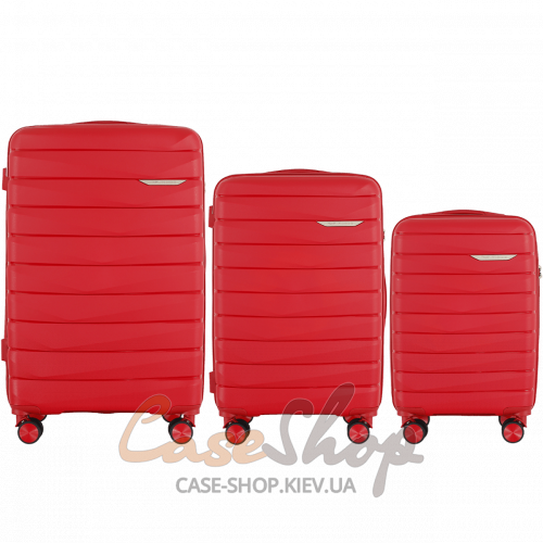 Комплект валіз DQZ01 wine red WINGS (Польща)