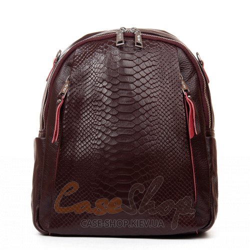 Сумка-рюкзак шкіряна 8907 bordo