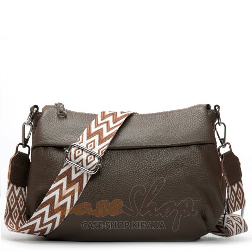 Сумка кожаная 6001 dark haki