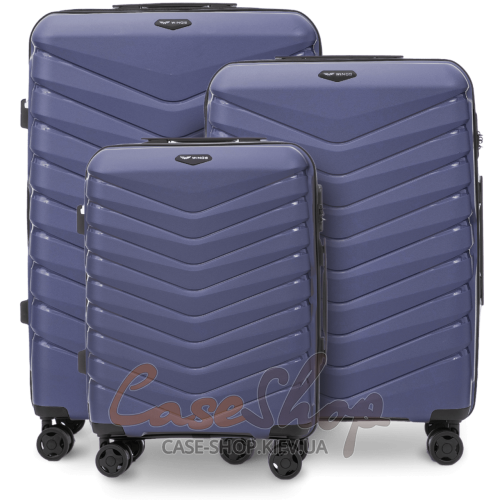 Комплект чемоданов PHX01 2.0 navy blue WINGS (Польша)