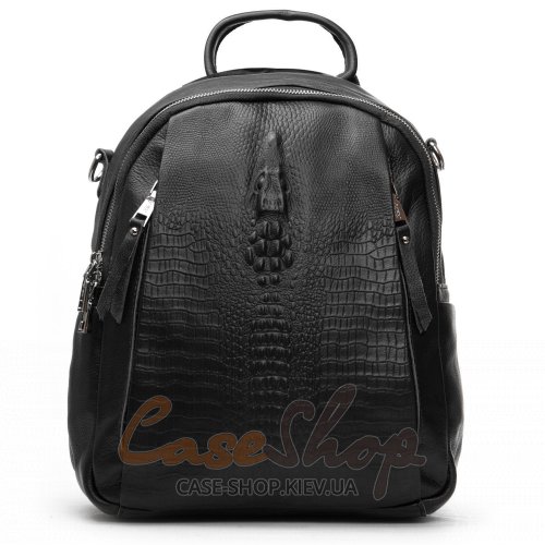 Сумка-рюкзак кожаная 8907 black croco