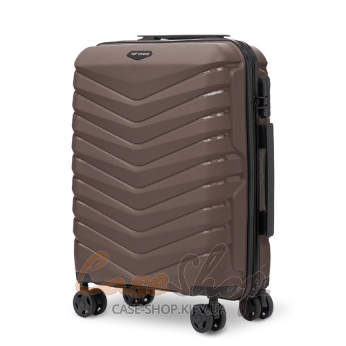 Чемодан малый 4 колеса PHX01/S 2.0 brown WINGS (Польша)
