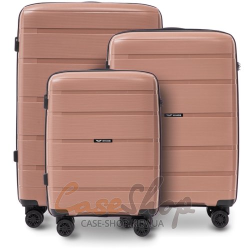 Комплект чемоданов HWF01 2.0 rose gold WINGS (Польша)