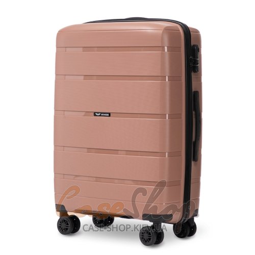 Валіза середня 4 колеса HWF01/M 2.0 rose gold WINGS (Польща)