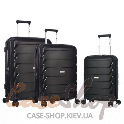 Комплект чемоданов 92803 черный Snowball (Франция)