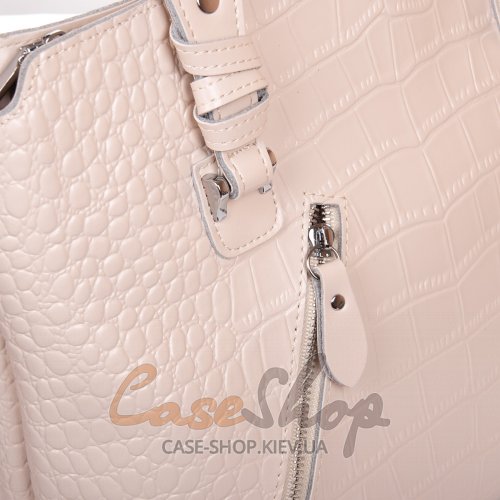 Сумка кожаная 8640 beige