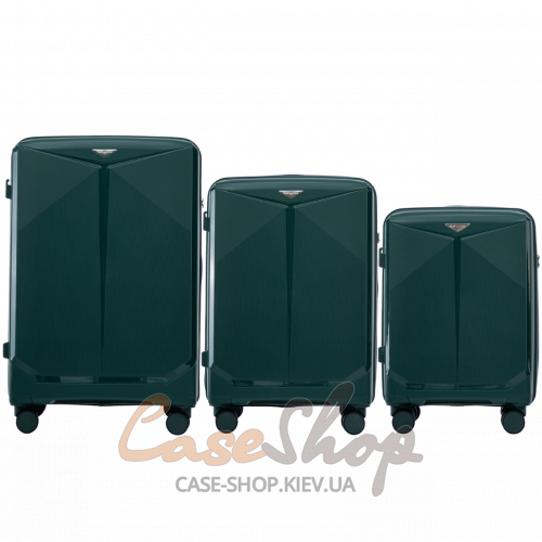 Чемодан малый 4 колеса CKT01/S dark-green WINGS (Польша)