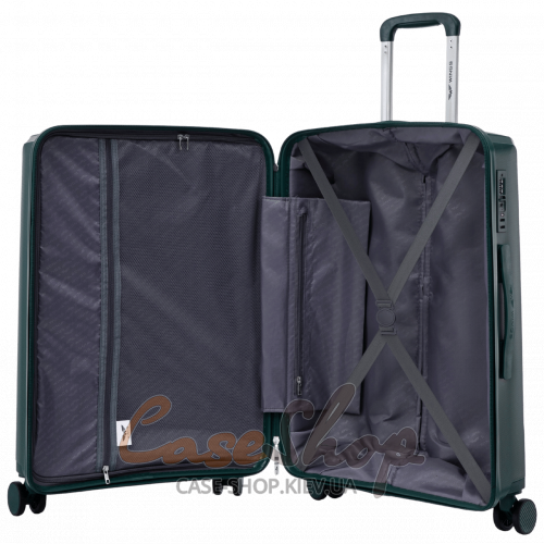 Чемодан малый 4 колеса CKT01/S dark-green WINGS (Польша)