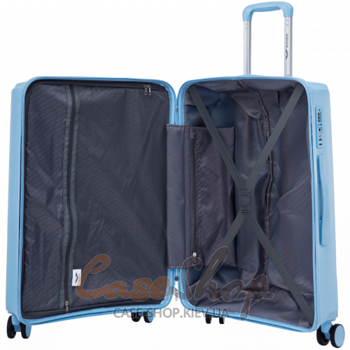 Чемодан малый 4 колеса CKT01/S light blue WINGS (Польша)