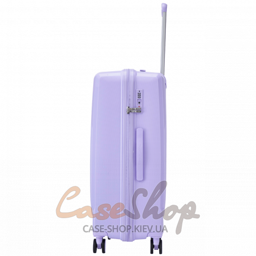 Чемодан большой 4 колеса CKT01/L white purple WINGS (Польша)