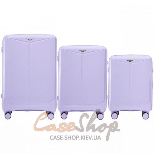 Чемодан большой 4 колеса CKT01/L white purple WINGS (Польша)