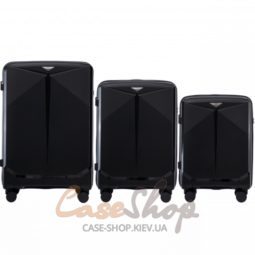 Валіза середня 4 колеса CKT01/M black WINGS (Польща)