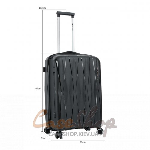 Чемодан средний 4 колеса Madisson 51103/M черный Snowball (Франция)
