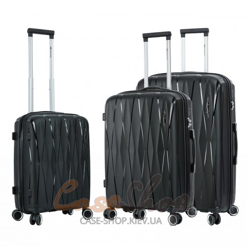 Чемодан средний 4 колеса Madisson 51103/M черный Snowball (Франция)
