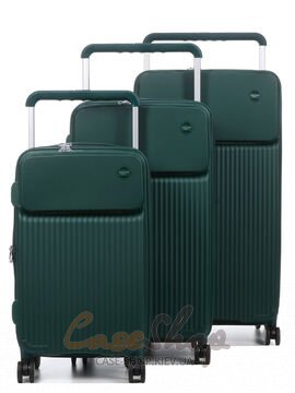 Валіза середня 4 колеса 658/M зелена Airtex (Франція)