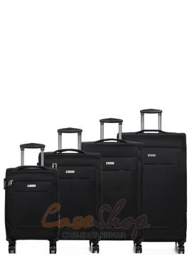 Чемодан средний 4 колеса Worldline 621/M черный Airtex (Франция)