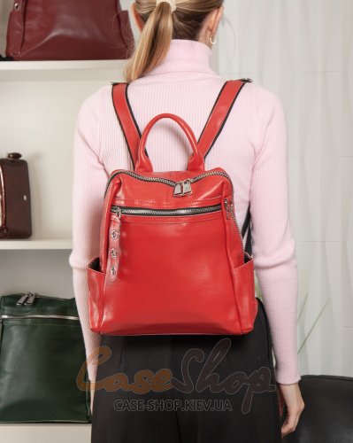 Сумка-рюкзак шкіряна 8781 red