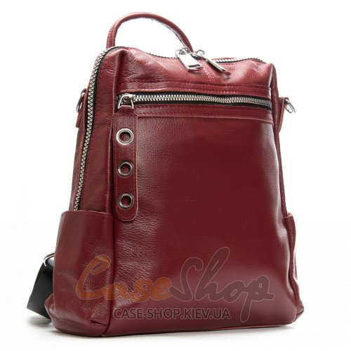 Сумка-рюкзак шкіряна 8781 bordo