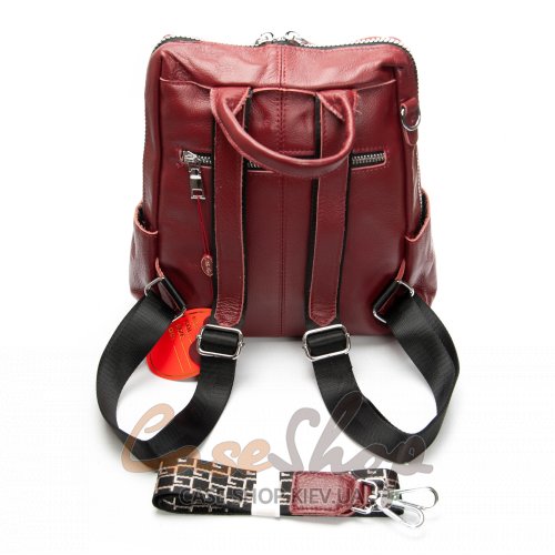 Сумка-рюкзак шкіряна 8781 bordo