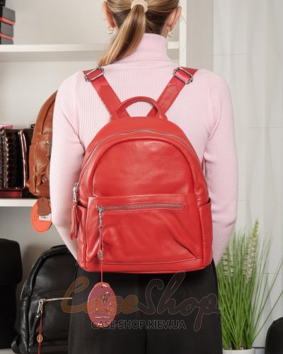 Сумка-рюкзак шкіряна 8635 red