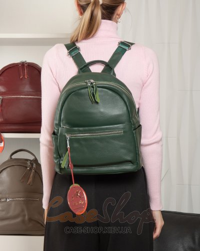 Сумка-рюкзак шкіряна 8635 green
