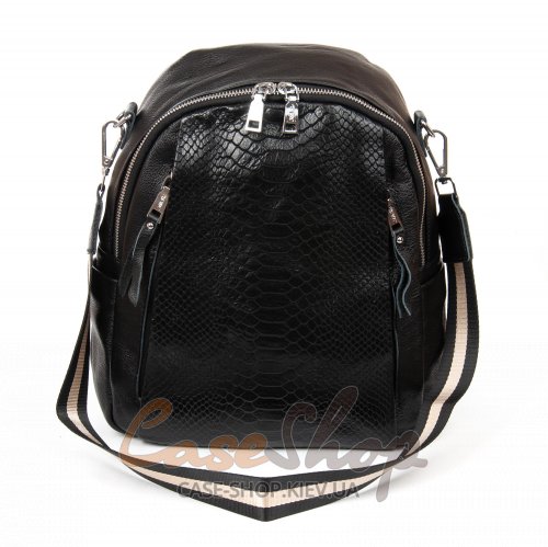Сумка-рюкзак кожаная 8907 black