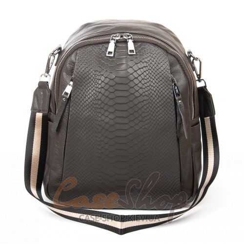 Сумка-рюкзак кожаная 8907 grey