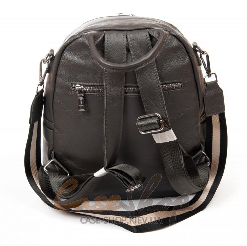 Сумка-рюкзак кожаная 8907 grey