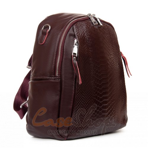 Сумка-рюкзак шкіряна 8907 bordo