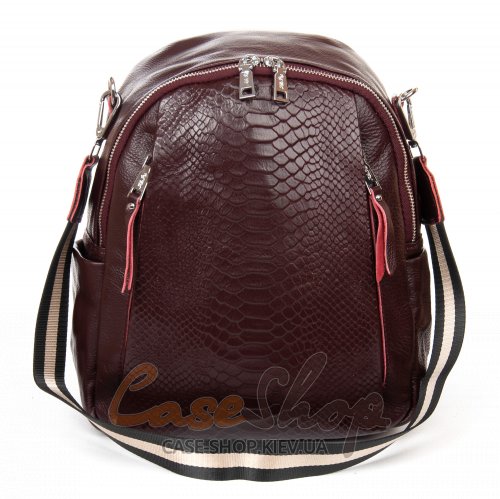 Сумка-рюкзак шкіряна 8907 bordo