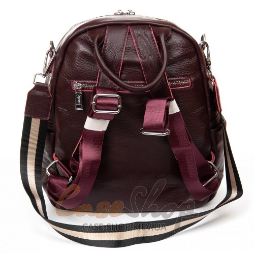 Сумка-рюкзак шкіряна 8907 bordo