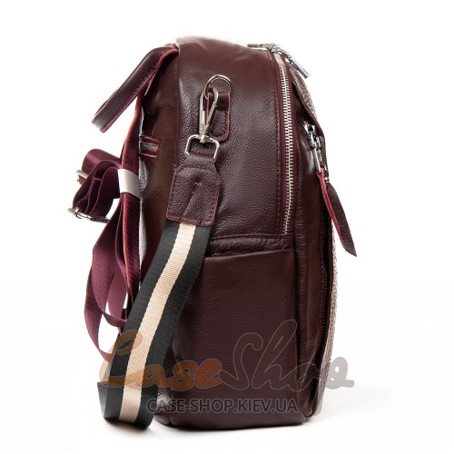 Сумка-рюкзак шкіряна 8907 bordo