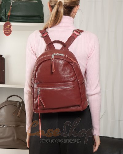 Сумка-рюкзак кожаная 8635 bordo