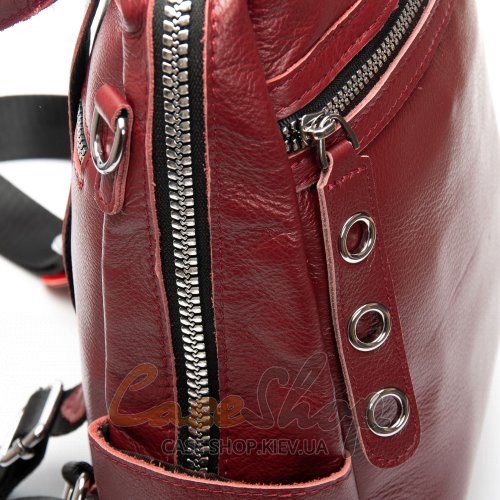 Сумка-рюкзак шкіряна 8781 bordo