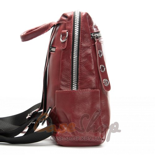 Сумка-рюкзак шкіряна 8781 bordo