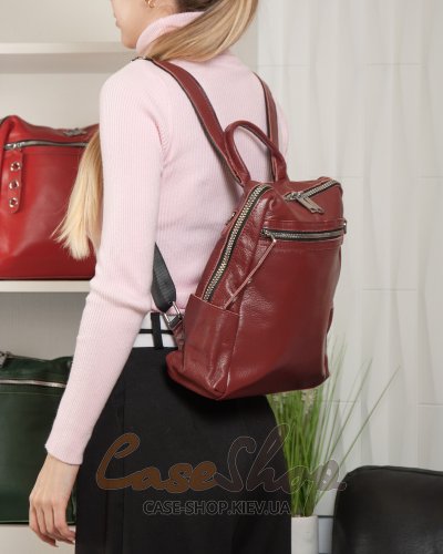 Сумка-рюкзак шкіряна 8781 bordo