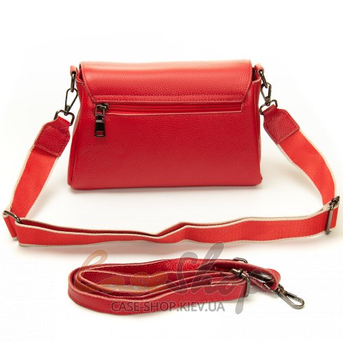 Сумка кожаная 99118 red