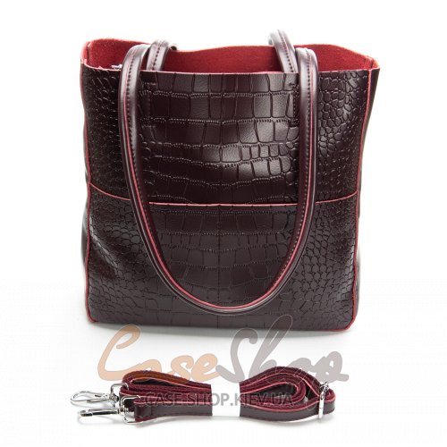 Сумка кожаная 9384 bordo