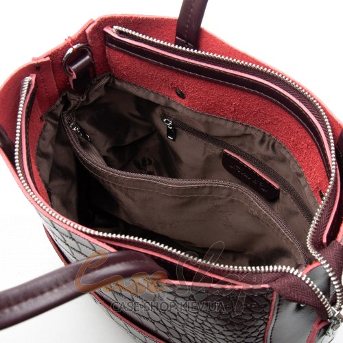 Сумка кожаная 9384 bordo