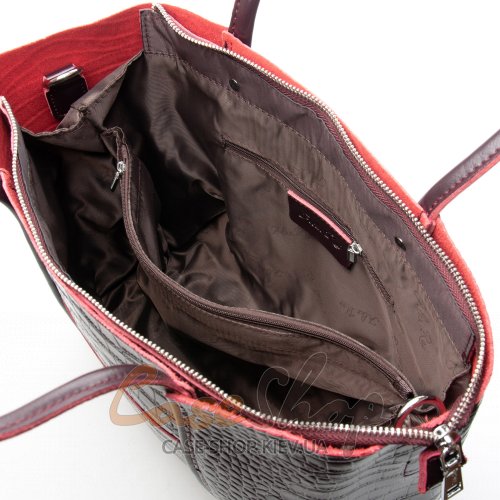 Сумка кожаная 00109 bordo