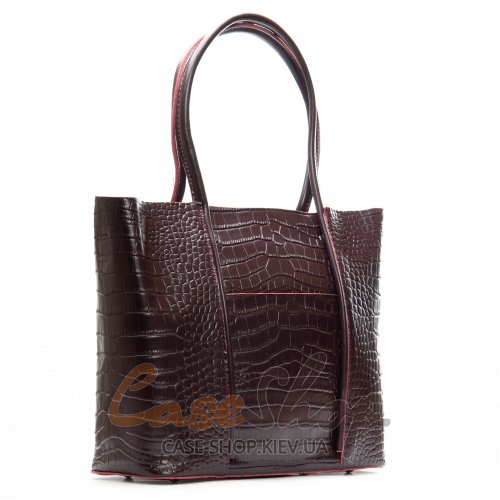 Сумка кожаная 00109 bordo