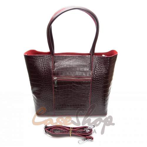 Сумка кожаная 00109 bordo