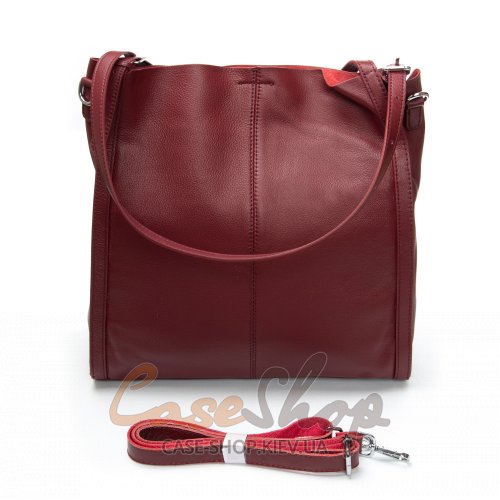 Сумка шкіряна 2060 bordo