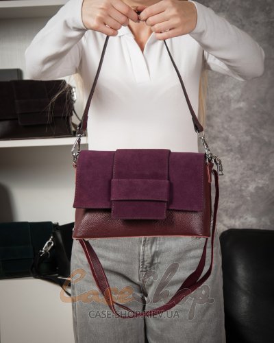 Сумка шкіряна 1563 bordo