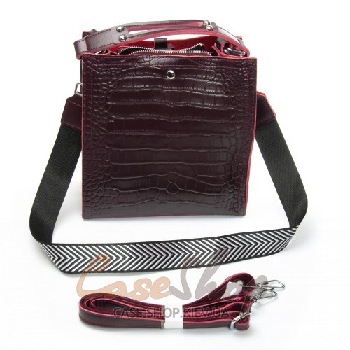 Сумка шкіряна 9701 bordo