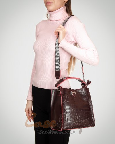 Сумка шкіряна 9701 bordo